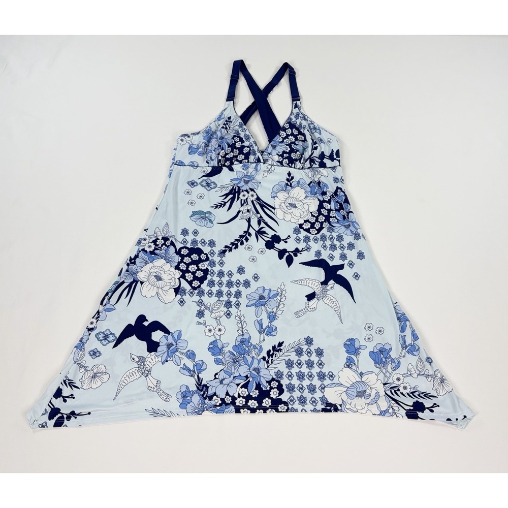 Apt 9 Intimates Blue Floral Babydoll Chemise Nightgown Crossback Stretch M